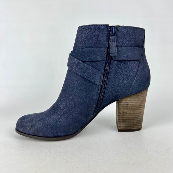 Cole Haan Womens Cassidy Strap Ankle Booties Blue Leather Block Heel size 9 - Picture 7 of 16